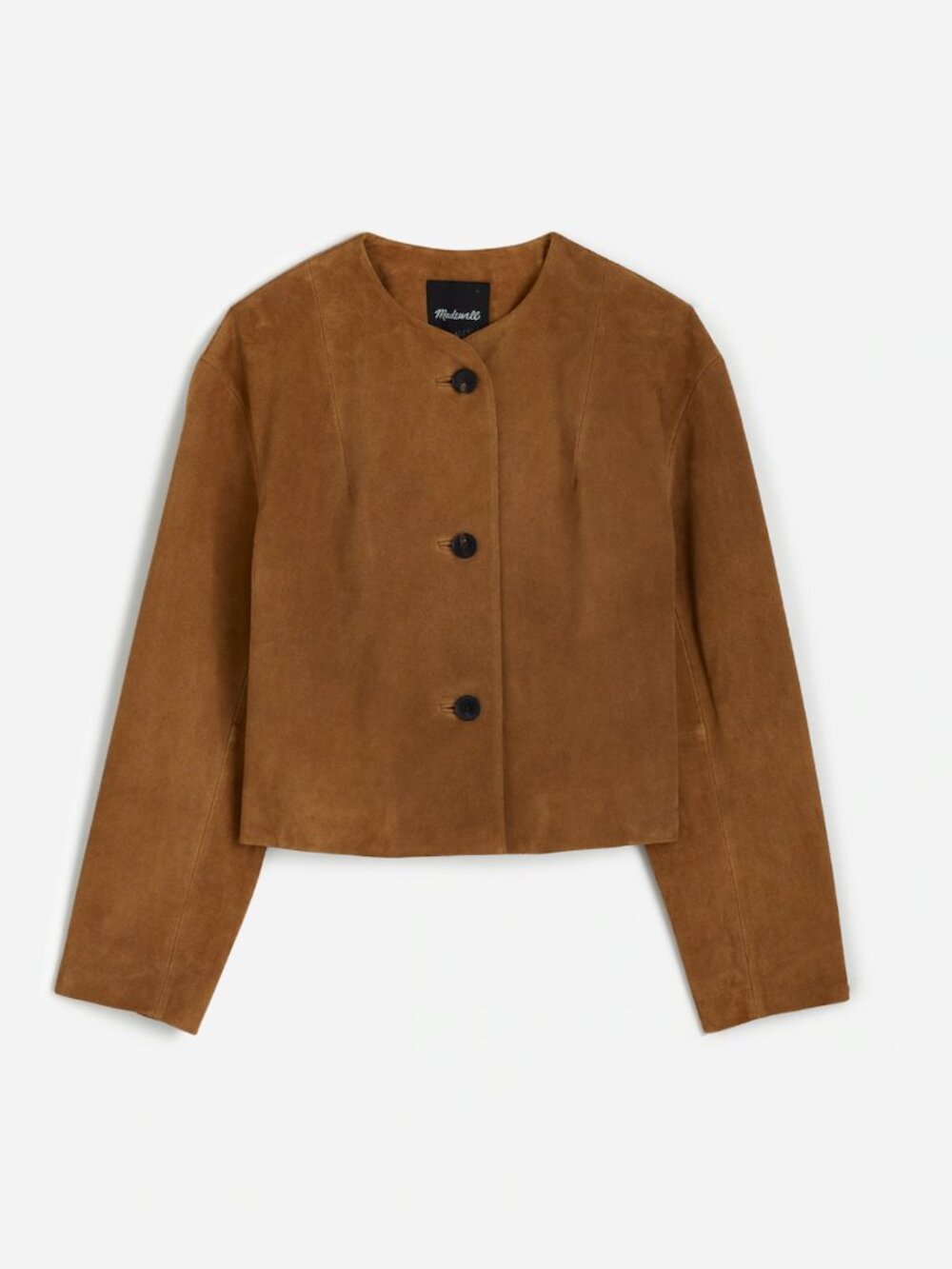 Sz XXS XX Small Madewell Crop Cardigan Jacket in Aged Cognac Suede Tan Madewell - Picture 3 of 6